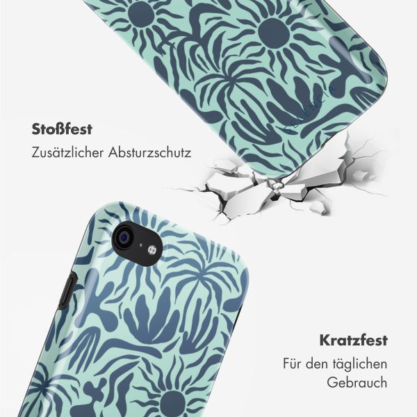 Selencia Vivid Tough Back Cover für das iPhone SE (2022 / 2020) / 8 / 7 - Tropical Vibes Light Blue