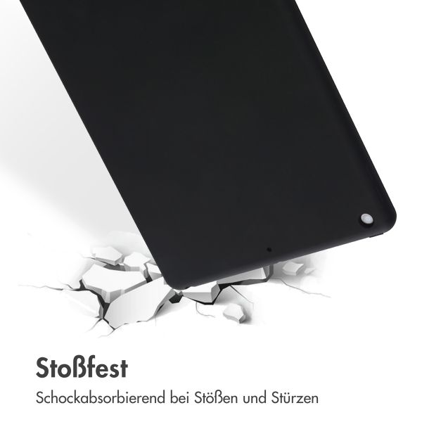 Accezz Liquid Silicone Back Cover für das iPad 9 (2021) 10.2 Zoll / iPad 8 (2020) 10.2 Zoll / iPad 7 (2019) 10.2 Zoll - Schwarz