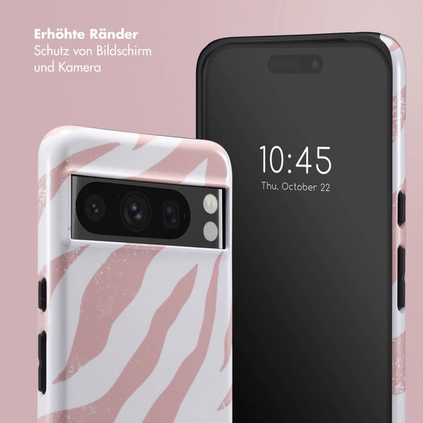 Selencia Vivid Tough Back Cover für das Google Pixel 8 Pro - Colorful Zebra Old Pink