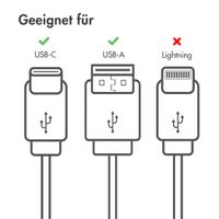 imoshion Braided USB-C-zu-USB-A Kabel - 0,5 Meter - Weiß