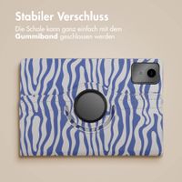 imoshion 360° drehbare Design Klapphülle Lenovo Tab M11 - White Blue Stripes