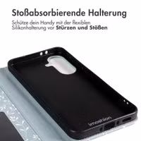 imoshion Design Klapphülle Samsung Galaxy A37 (5G) - Smoke Green Flowers