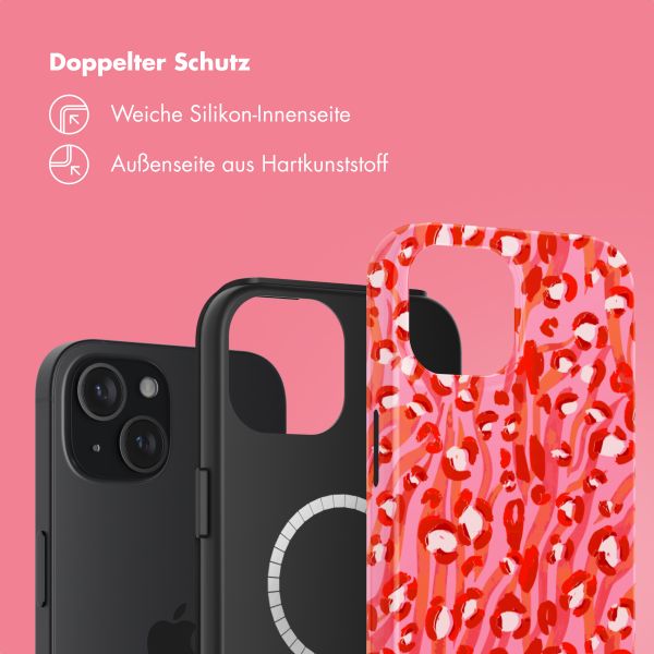 Selencia Vivid Tough Back Cover mit MagSafe für das iPhone 15 - Wild Spots Lipstick