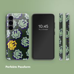 Selencia Vivid Back Cover Samsung Galaxy S24 - Wavy Smiley Green