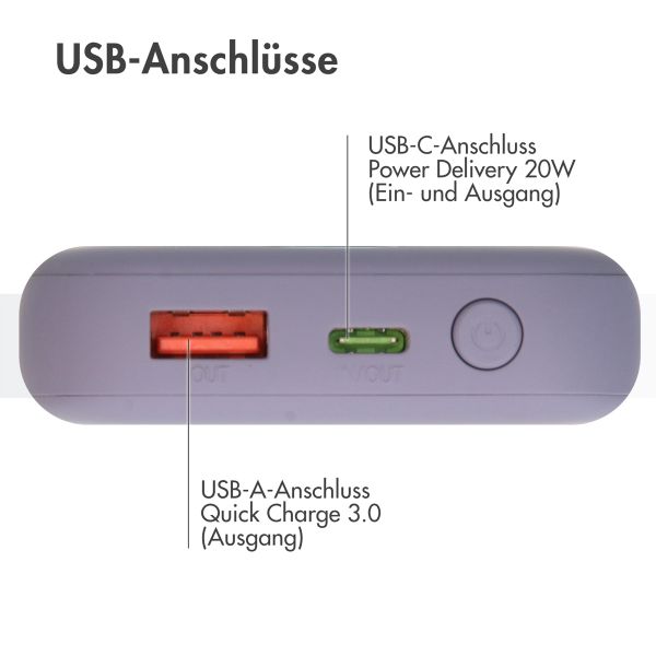 imoshion MagSafe Powerbank - 10.000 mAh - Kabellose Powerbank - Violett