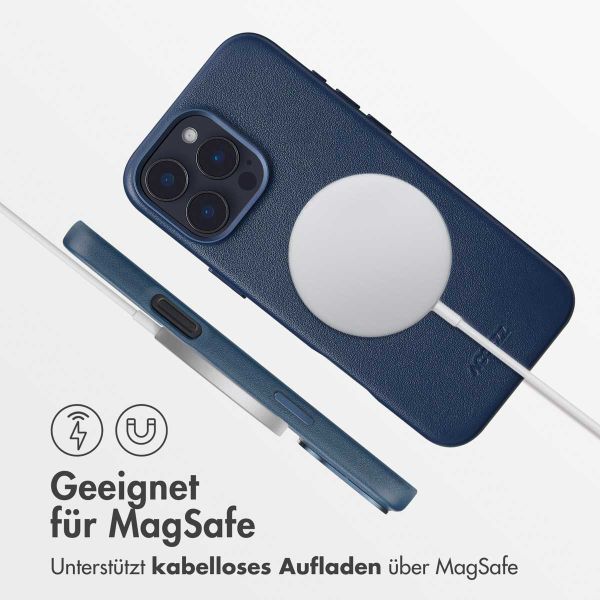 Accezz MagSafe Leather Backcover für das Apple iPhone 16 Pro Max - Nightfall Blue