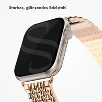 Selencia Drachenarmband aus Stahl für das  Apple Watch Series 1 t/m 11 / SE / Ultra (44/45/46/49 mm) - Rosé gold