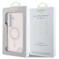 Guess MagSafe IML Strass Hülle Samsung Galaxy S25 - Rosa
