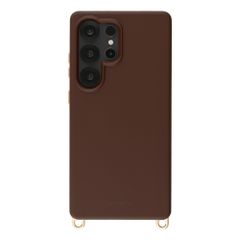 Selencia Rivièra Backcover mit MagSafe mit abnehmbaren Haken Samsung Galaxy S25 Ultra - Choco Brown