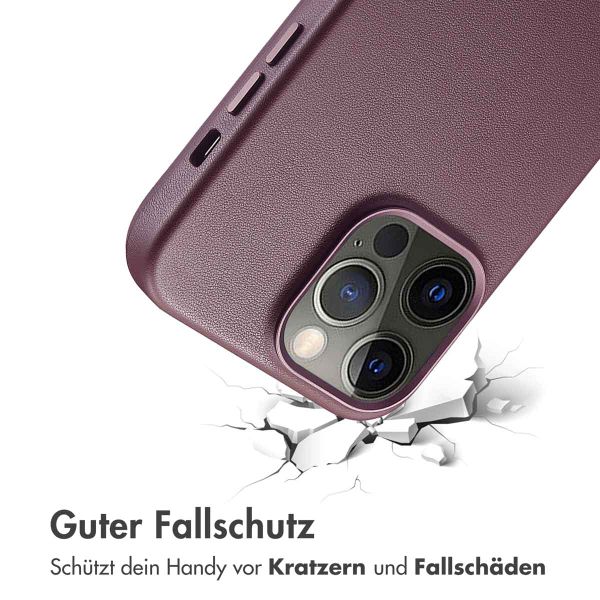 Accezz MagSafe Leather Backcover für das iPhone 14 Pro Max - Heath Purple