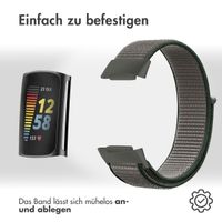 imoshion Nylonarmband für das  Fitbit Charge 5 - Größe L - Dunkelgrau