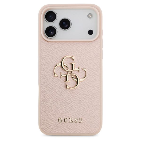 Guess Big 4G Logo Hülle Grained Apple iPhone 17 Pro Max - Rosa