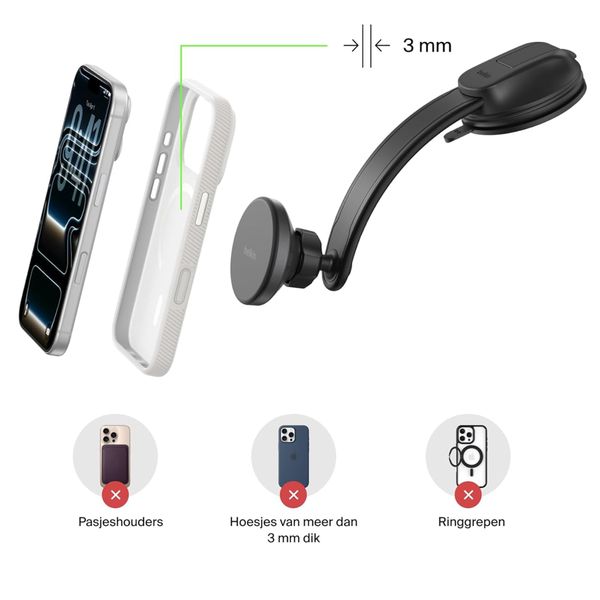 Belkin Magnetische Qi2 Telefonhalterung - Autoladegerät mit Adapter 27W - Armaturenbrett / Lüftungsgitter