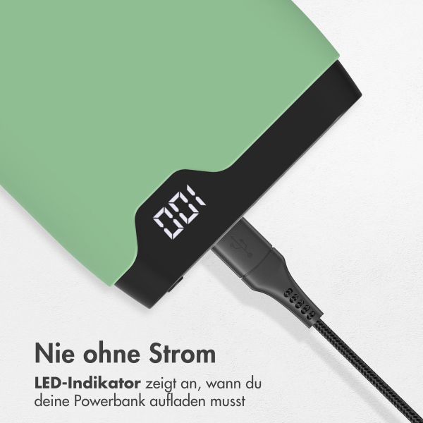 imoshion Powerbank - 10.000 mAh - Schnelles Aufladen und Power Delivery - Grün