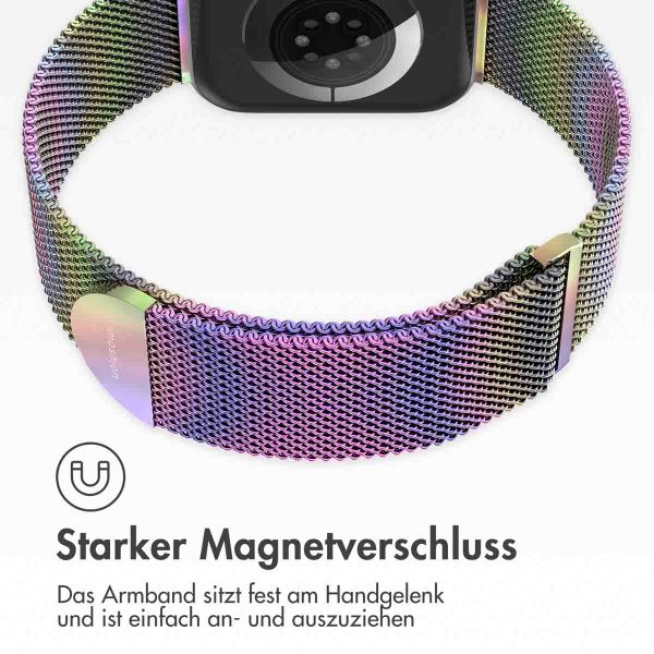 imoshion Magnetisches Milanaise Armband für das  Apple Watch Series 1 - 9 / SE (38/40/41 mm) | Series 10 / 11 (42 mm) - Größe M - Colorful