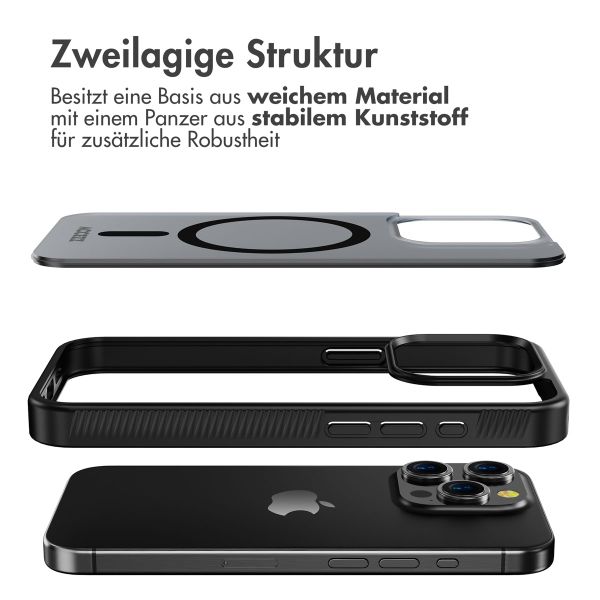 Accezz Rugged Frosted Back Cover mit MagSafe Apple iPhone 15 Pro - Schwarz
