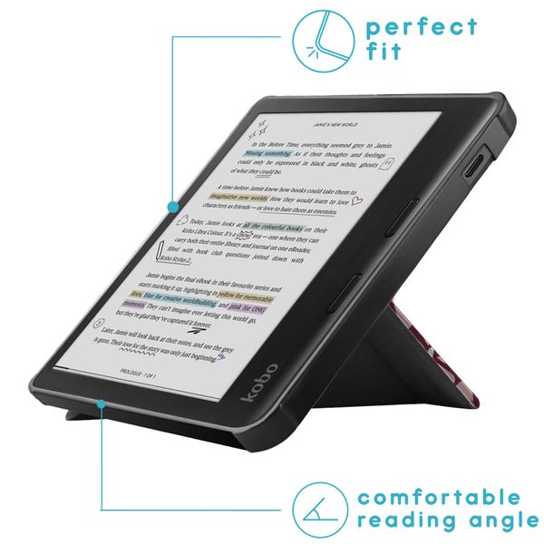 imoshion Design Klappbare Klapphülle Kobo Libra Colour - Bloom Love Blush