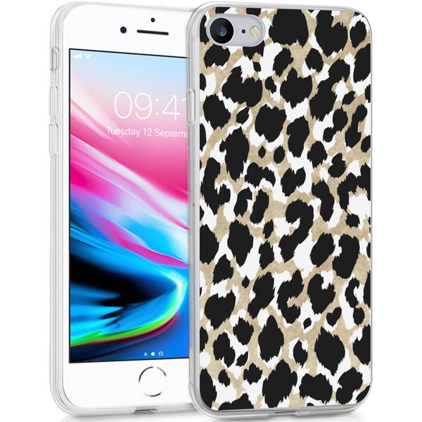 imoshion Design Hülle für das iPhone SE (2022 / 2020) / 8 / 7 / 6s - Leopard / Schwarz