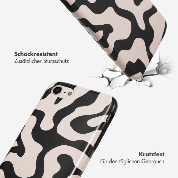 Selencia Vivid Back Cover iPhone SE (2022 / 2020) / 8 / 7 / 6(s) - Art Wave Black