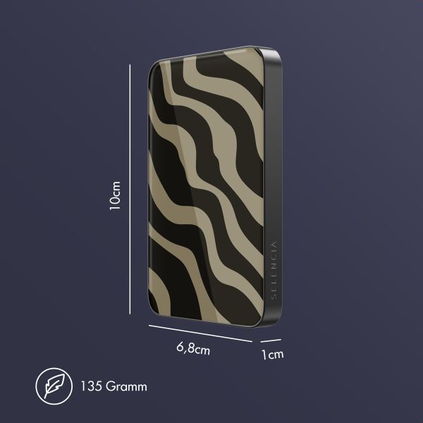 Selencia Vivid Powerbank 5.000 mAh - MagSafe und Qi2 - Black / Swirl Black