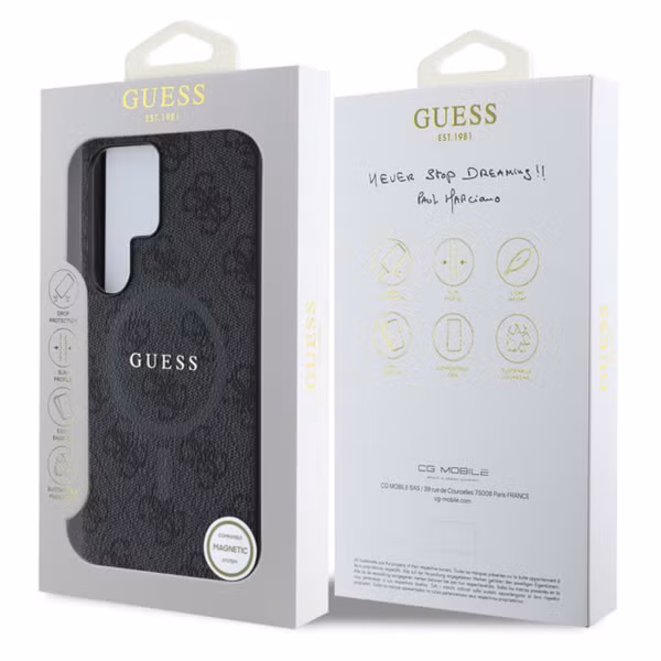 Guess Classic 4G Logo Backcover MagSafe Samsung Galaxy S25 Ultra - Schwarz