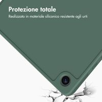 Accezz Smarte Klapphülle aus Silikon Samsung Galaxy Tab A9 8.7 Zoll - Dunkelgrün