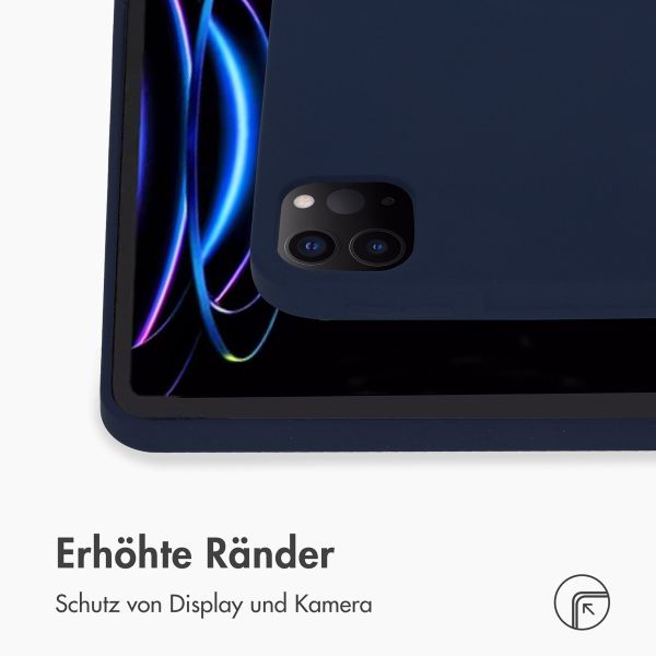 Accezz Liquid Silicone Back Cover mit Stifthalter Apple iPad Pro 12.9 (2022) / Pro 12.9 (2021) / Pro 12.9 (2020) - Dunkelblau