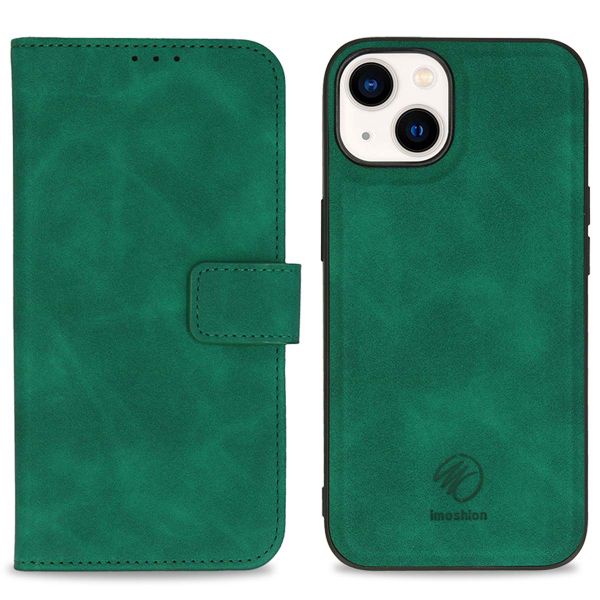imoshion Entfernbare 2-1 luxuriöse Klapphülle für das Apple iPhone 14 - Dunkelgrün