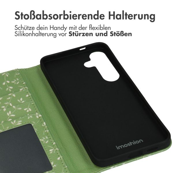 imoshion Design Klapphülle für das Samsung Galaxy S24 Plus - Green Flowers