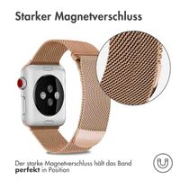 imoshion Mailändische Magnetarmband für die Apple Watch Series 1 bis 9 / SE (38/40/41 mm) | Series 10 (42 mm) - Größe S - Rose Gold