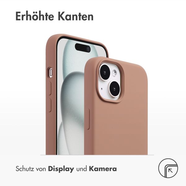 Accezz Liquid Silikoncase mit MagSafe iPhone 15 - Light Brown
