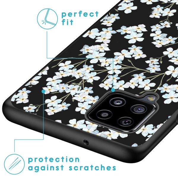 imoshion Design Hülle Samsung Galaxy A42 - Blume - Weiß / Schwarz