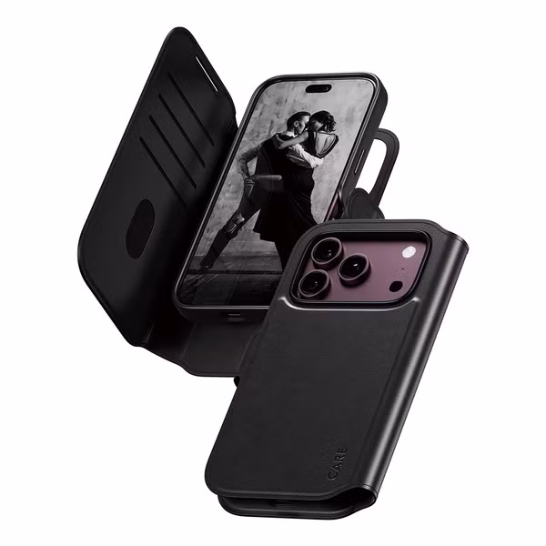 CARE by PanzerGlass Tango 2 in 1 Wallet Case MagSafe Apple iPhone 18 Pro / 17 Pro - Schwarz