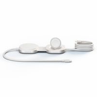 Zens Pro 3 USB-C-Kabel mit kabellosem Ladegerät für Telefon / Earbuds / Apple Watch - MagSafe und Qi2 - Weiß