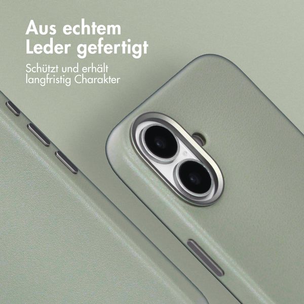 Accezz MagSafe Leather Backcover Apple iPhone 16 - Light Grey