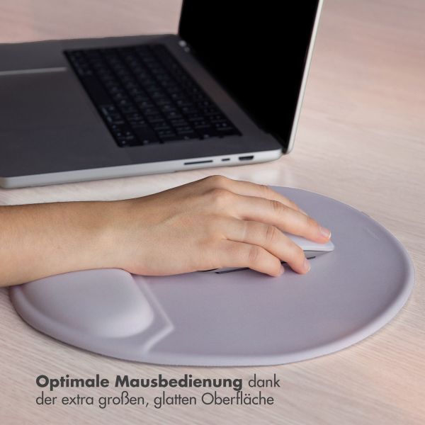imoshion Ergonomisches Mauspad - Mauspad mit Handgelenkstütze - 30 x 25 cm - Grau