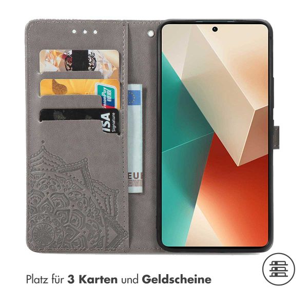 imoshion Mandala Klapphülle für das Xiaomi Redmi Note 13 Pro (5G) / Poco X6 - Grau