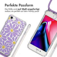 imoshion Design Hülle mit Band Apple iPhone SE (2022 / 2020) / 8 / 7 - Tropical Violet Flowers Connect