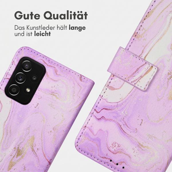 imoshion Design Klapphülle Samsung Galaxy A52(s) (5G/4G) - Purple Marble