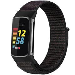 imoshion Nylonarmband für das Fitbit Charge 5 / Charge 6 - Größe S - Schwarz