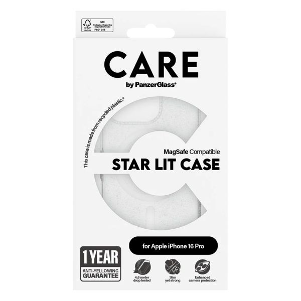 CARE by PanzerGlass Star Lit Case MagSafe für das iPhone 16 Pro - Weiß