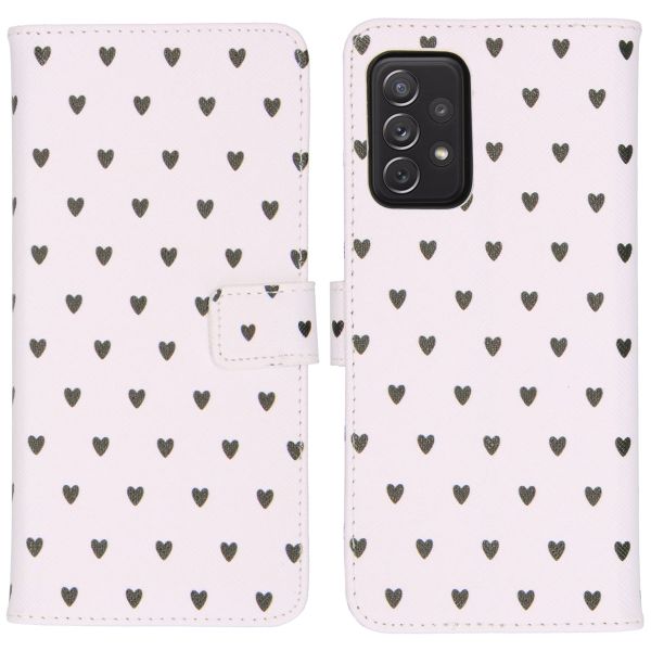 imoshion Design TPU Klapphülle Galaxy A72 - Hearts Allover White