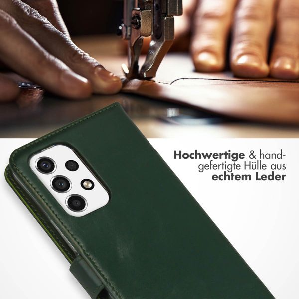 Selencia Echtleder Klapphülle Samsung Galaxy A53 - Grün