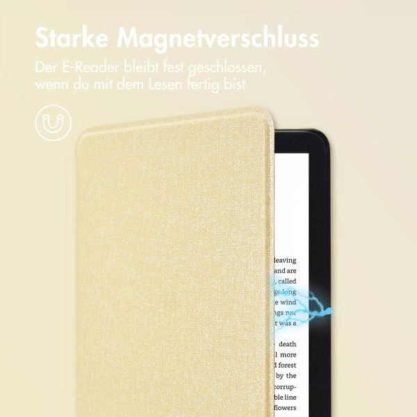 imoshion Canvas Sleepcover Klapphülle Amazon Kindle (2024) / Amazon Kindle (2022) 11th gen - Glitter Gold