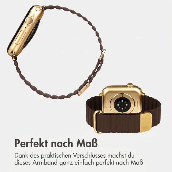imoshion Magnetisches Kunstlederarmband für Apple Watch | 44/45/46/49 mm - Braun