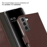 Selencia Echtleder Klapphülle Samsung Galaxy S22 - Braun
