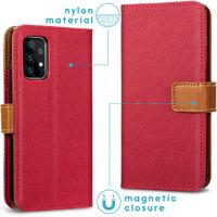 imoshion Luxuriöse Canvas-Klapphülle Samsung Galaxy A52(s) (5G/4G) -Rot