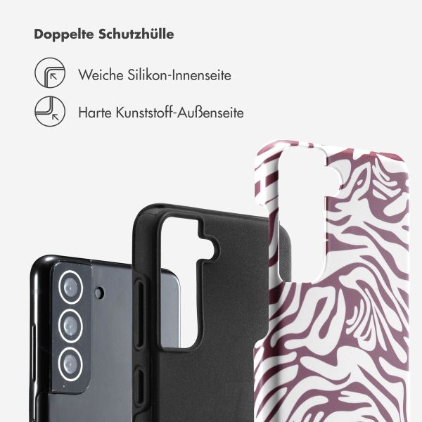 Selencia Vivid Back Cover Samsung Galaxy S21 FE - Trippy Swirl Dark Rose