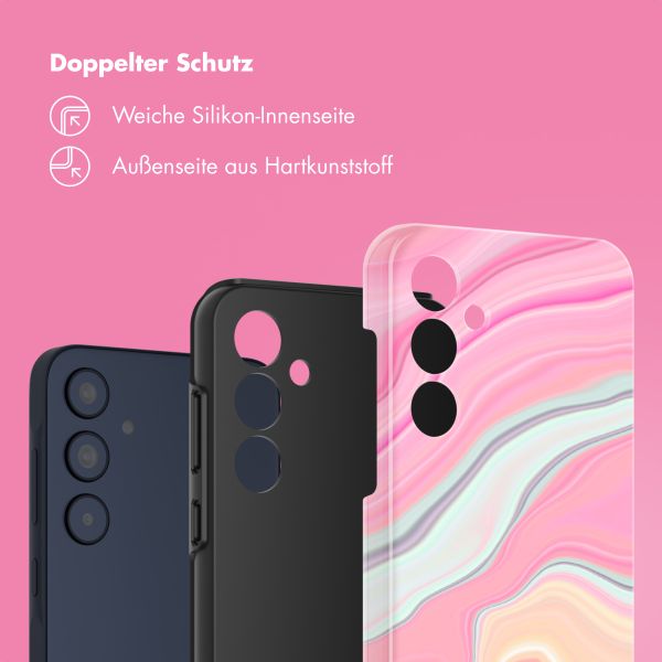 Selencia Vivid Back Cover Samsung Galaxy A35 - Pastel Lipstick Marble