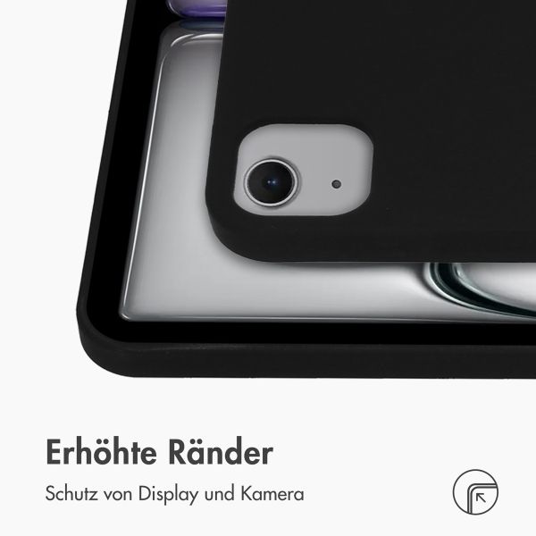 Accezz Liquid Silicone Back Cover mit Stifthalter Apple iPad Air 13 Zoll (2025) M3 / (2024) M2 - Schwarz